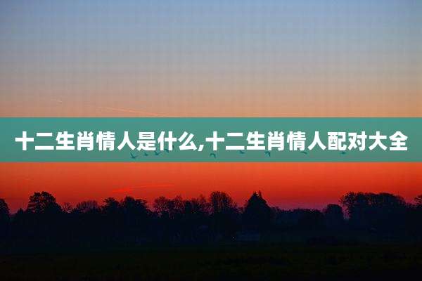 十二生肖情人是什么,十二生肖情人配对大全