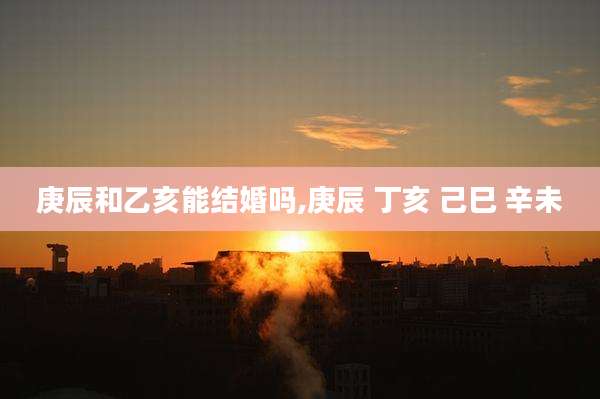 庚辰和乙亥能结婚吗,庚辰 丁亥 己巳 辛未