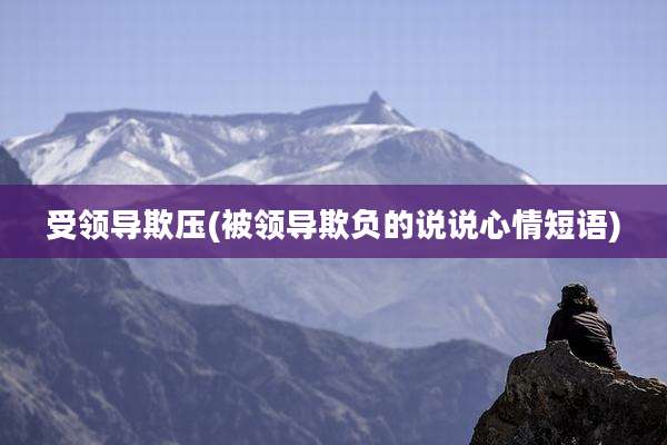 受领导欺压(被领导欺负的说说心情短语)