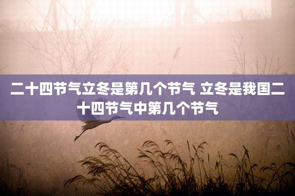 二十四节气立冬是第几个节气 立冬是我国二十四节气中第几个节气