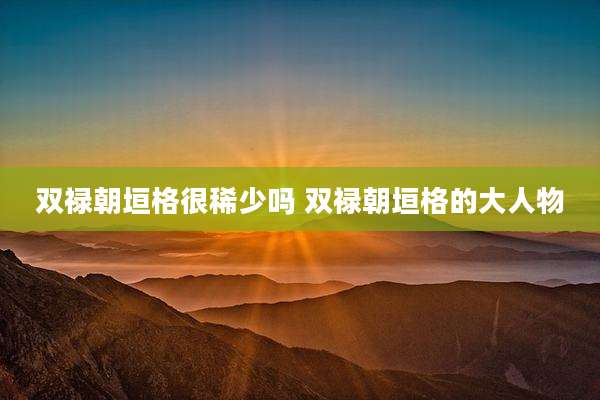 双禄朝垣格很稀少吗 双禄朝垣格的大人物
