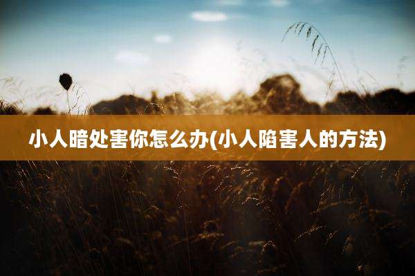 小人暗处害你怎么办(小人陷害人的方法)
