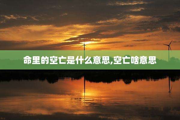 命里的空亡是什么意思,空亡啥意思