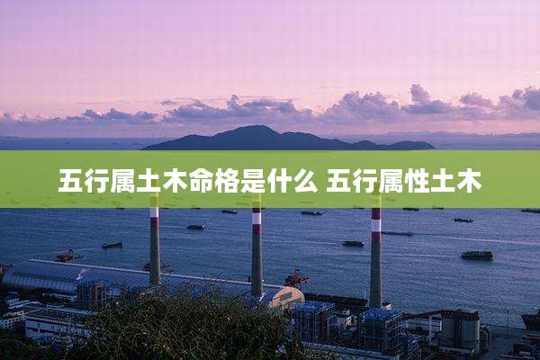 五行属土木命格是什么 五行属性土木