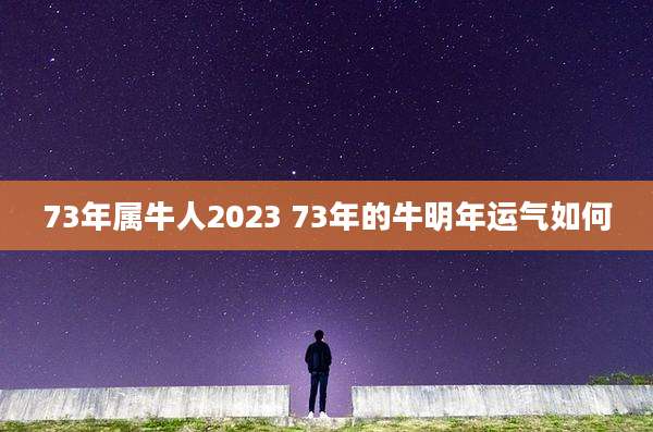73年属牛人2023 73年的牛明年运气如何