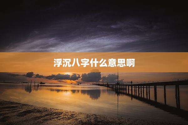浮沉八字什么意思啊