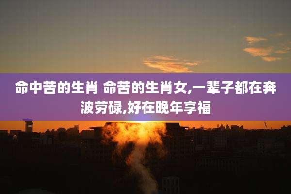 命中苦的生肖 命苦的生肖女,一辈子都在奔波劳碌,好在晚年享福