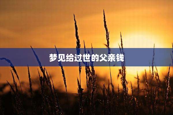 梦见给过世的父亲钱