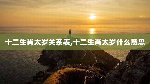 十二生肖太岁关系表,十二生肖太岁什么意思
