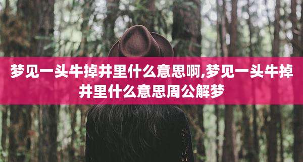 梦见一头牛掉井里什么意思啊,梦见一头牛掉井里什么意思周公解梦