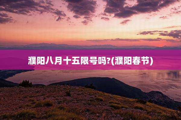 濮阳八月十五限号吗?(濮阳春节)