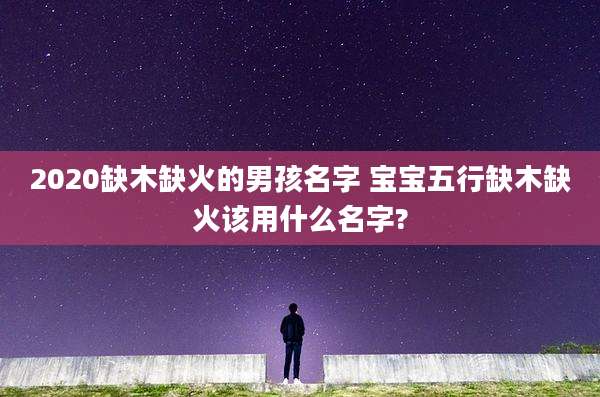 2020缺木缺火的男孩名字 宝宝五行缺木缺火该用什么名字?