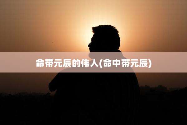 命带元辰的伟人(命中带元辰)