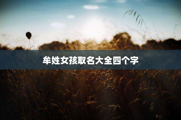 牟姓女孩取名大全四个字