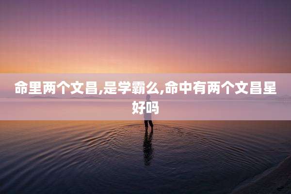 命里两个文昌,是学霸么,命中有两个文昌星好吗