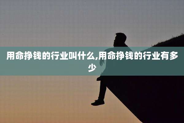 用命挣钱的行业叫什么,用命挣钱的行业有多少