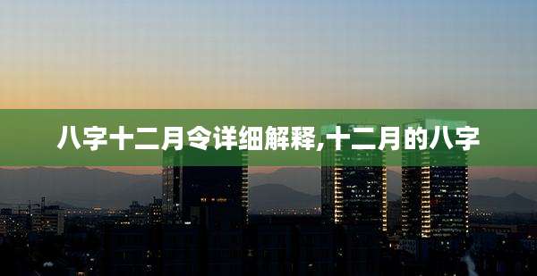 八字十二月令详细解释,十二月的八字