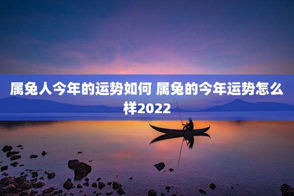 属兔人今年的运势如何 属兔的今年运势怎么样2022