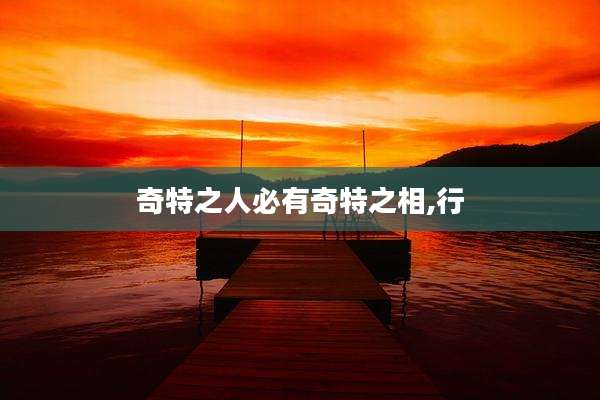 奇特之人必有奇特之相,行