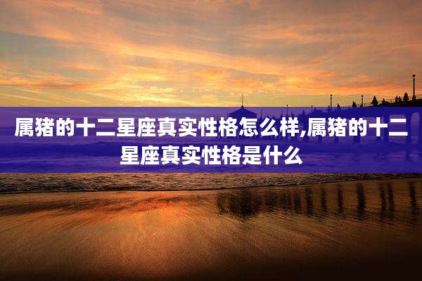 属猪的十二星座真实性格怎么样,属猪的十二星座真实性格是什么
