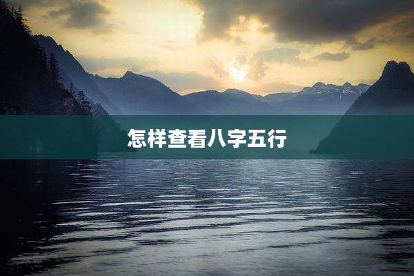 怎样查看八字五行