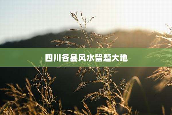 四川各县风水留题大地