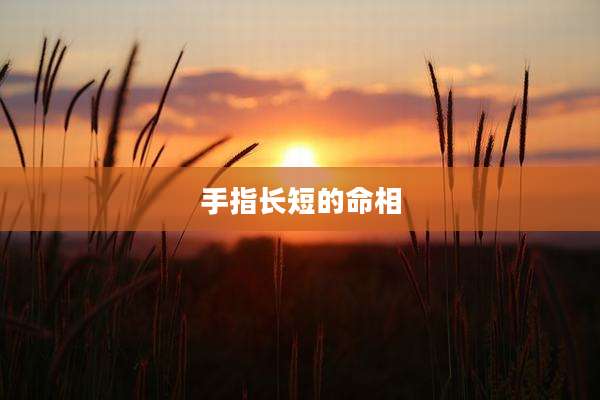 手指长短的命相