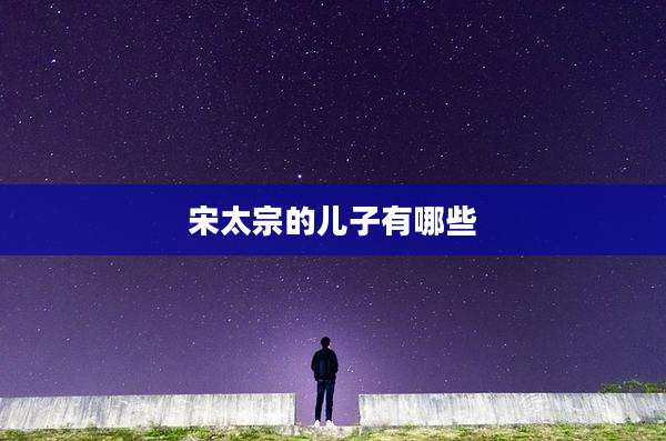 宋太宗的儿子有哪些