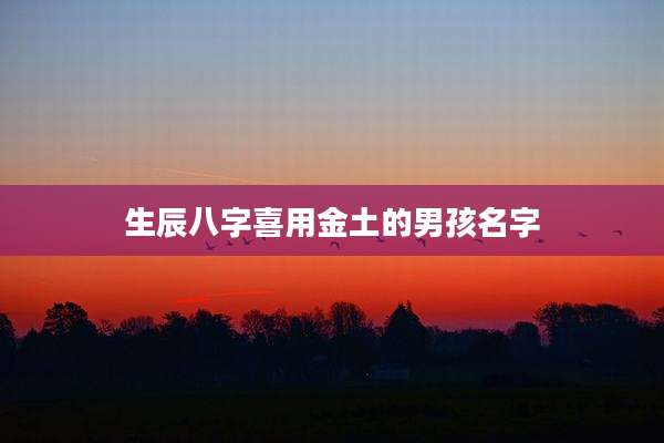 生辰八字喜用金土的男孩名字