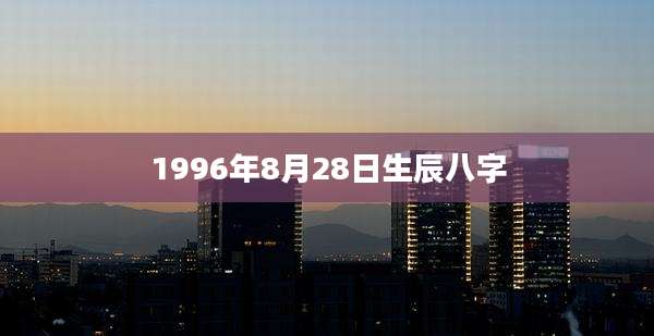 1996年8月28日生辰八字