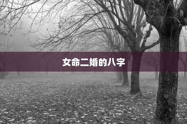 女命二婚的八字
