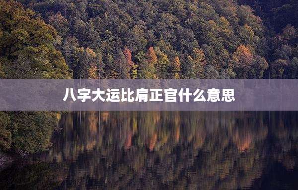 八字大运比肩正官什么意思