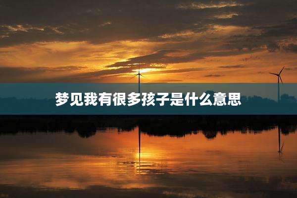 梦见我有很多孩子是什么意思