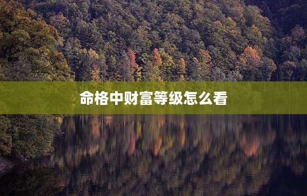 命格中财富等级怎么看