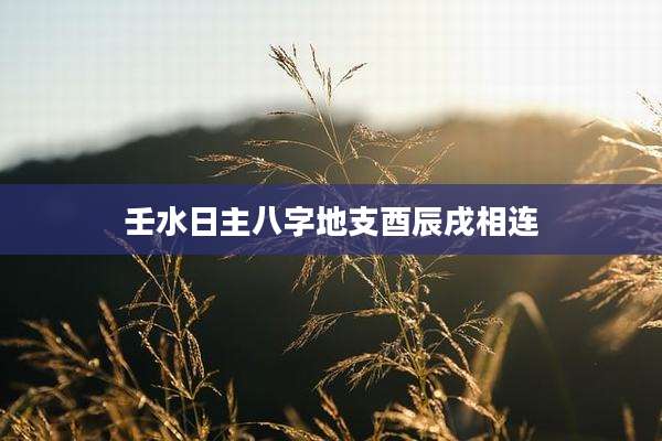 壬水日主八字地支酉辰戌相连