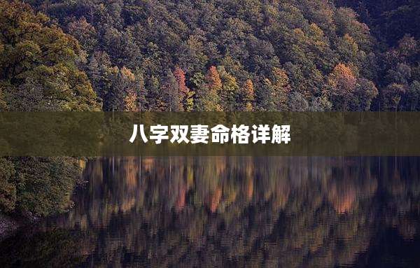 八字双妻命格详解