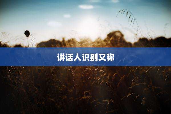 讲话人识别又称