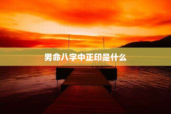 男命八字中正印是什么