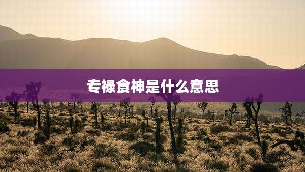 专禄食神是什么意思