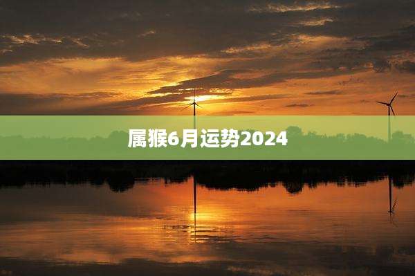 属猴6月运势2024