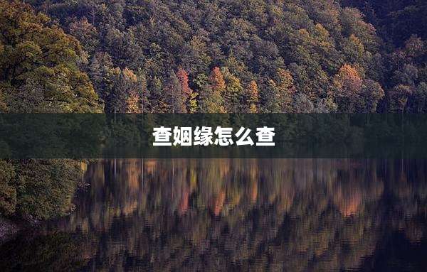 查姻缘怎么查