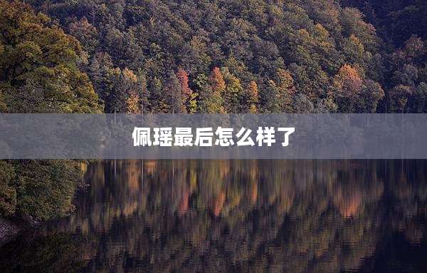 佩瑶最后怎么样了