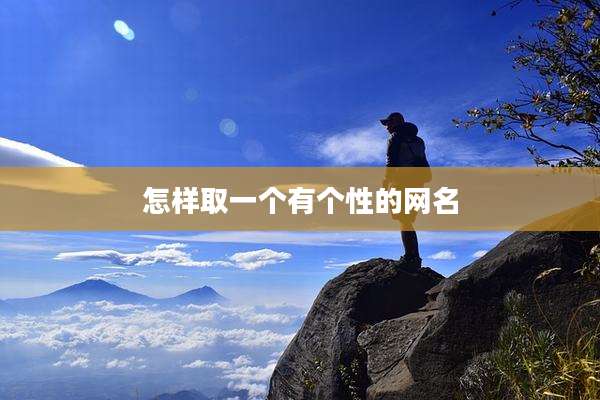 怎样取一个有个性的网名