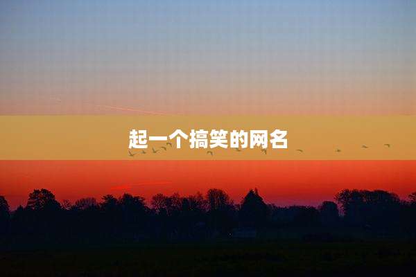 起一个搞笑的网名