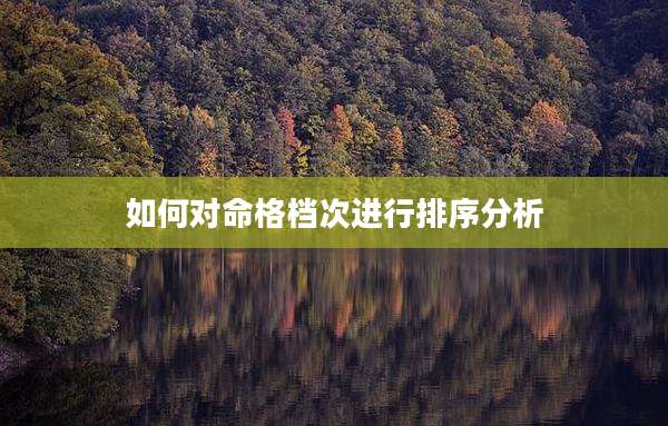 如何对命格档次进行排序分析