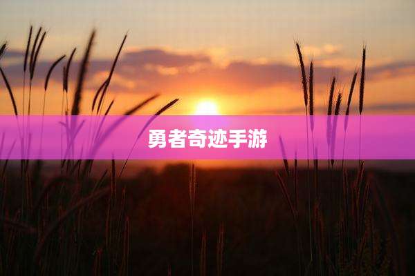 勇者奇迹手游