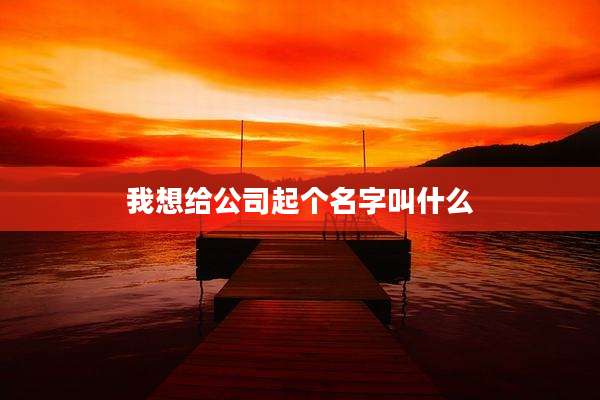 我想给公司起个名字叫什么