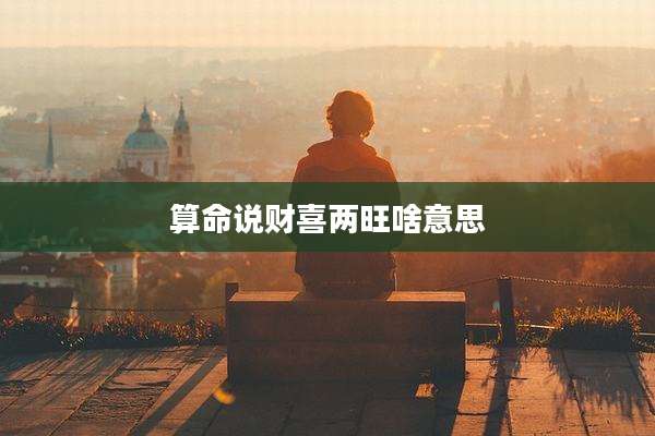 算命说财喜两旺啥意思