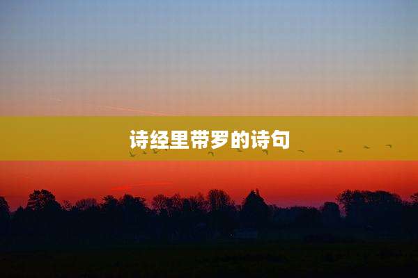 诗经里带罗的诗句