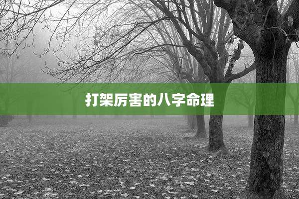 打架厉害的八字命理